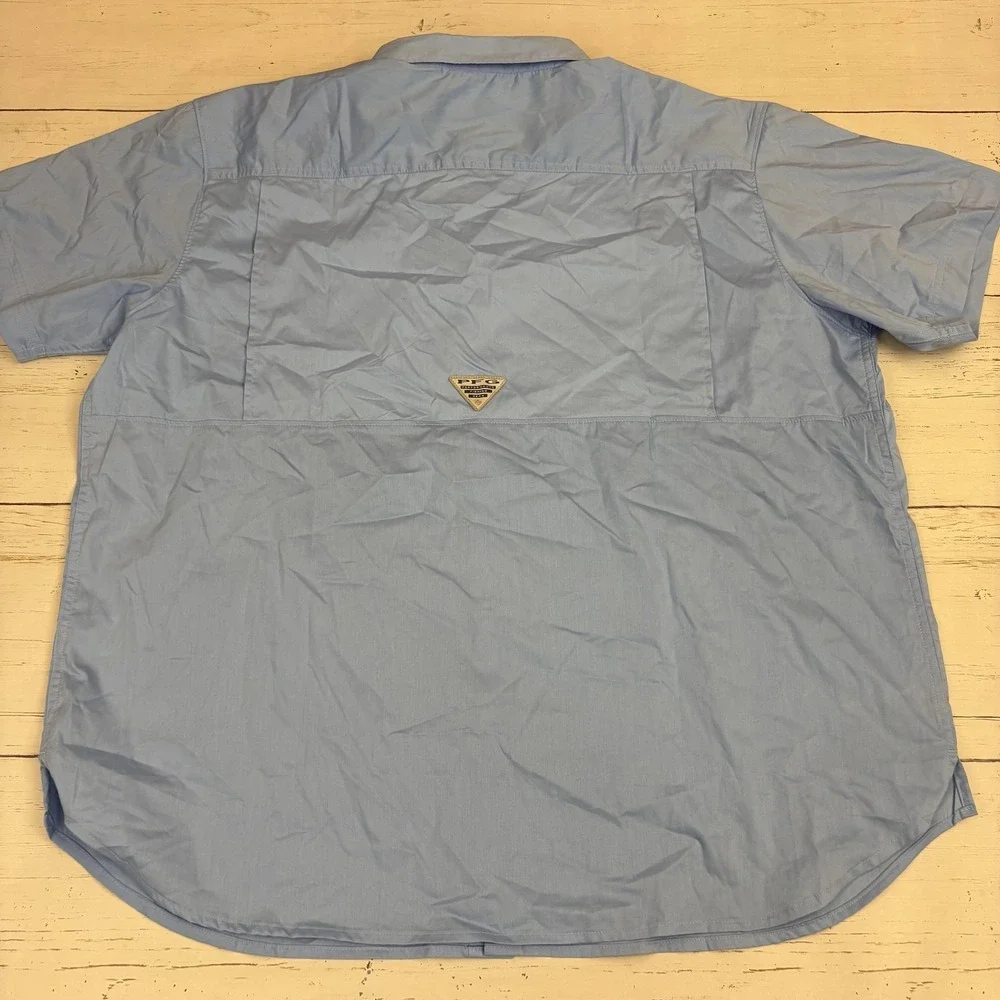 Columbia Polo Shirt Mens 2XL Blue PFG Performance Fishing Short Sleeve - Picture 7 of 11